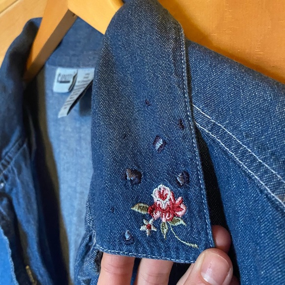 Denim Embroidered Jacket/Shacket - Picture 5 of 5
